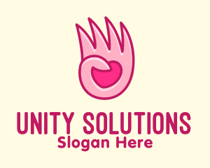 Pink Loving Hand logo design