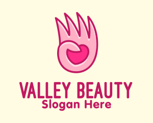 Pink Loving Hand logo design