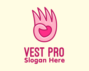 Pink Loving Hand logo design