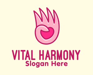 Pink Loving Hand logo design