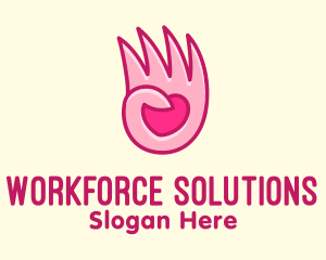 Pink Loving Hand logo design