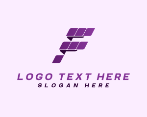 Pixel Digital Letter F logo