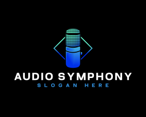 Broadcast Audio Microphone logo design