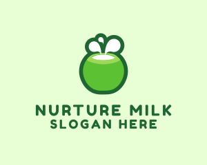 Green Coconut Milk logo design