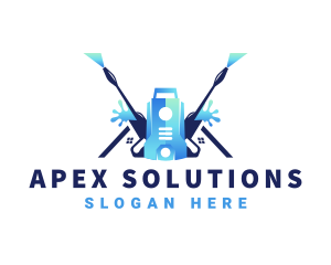 Pressure Washer Equipment Cleaning logo design