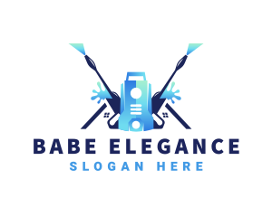 Pressure Washer Equipment Cleaning logo design