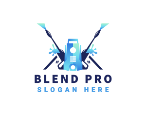 Pressure Washer Equipment Cleaning logo design