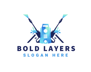 Pressure Washer Equipment Cleaning logo design