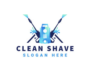 Pressure Washer Equipment Cleaning logo design