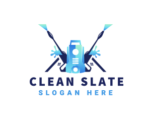 Pressure Washer Equipment Cleaning logo design