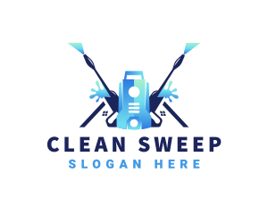 Pressure Washer Equipment Cleaning logo design