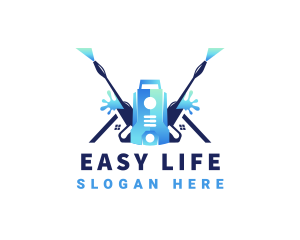 Pressure Washer Equipment Cleaning logo design