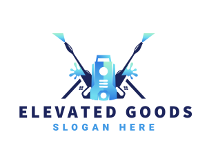 Pressure Washer Equipment Cleaning logo design