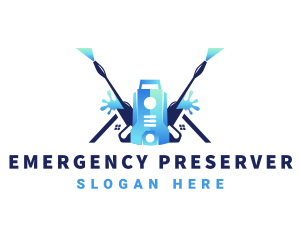 Pressure Washer Equipment Cleaning logo design