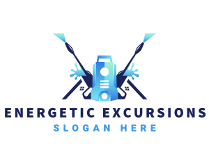 Pressure Washer Equipment Cleaning logo design