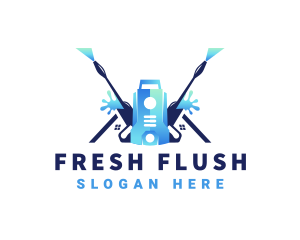 Pressure Washer Equipment Cleaning logo design