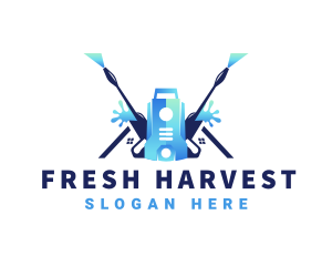 Pressure Washer Equipment Cleaning logo design