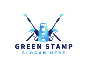 Pressure Washer Equipment Cleaning logo design