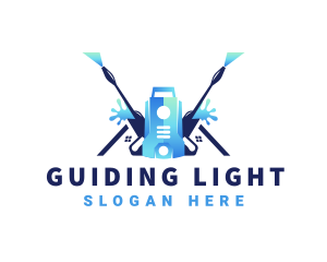 Pressure Washer Equipment Cleaning logo design