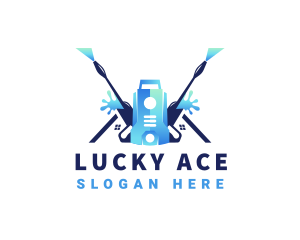 Pressure Washer Equipment Cleaning logo design