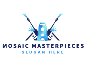 Pressure Washer Equipment Cleaning logo design