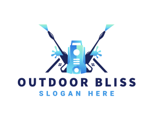 Pressure Washer Equipment Cleaning logo design