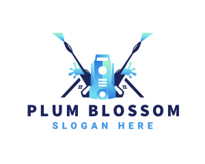 Pressure Washer Equipment Cleaning logo design