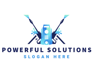 Pressure Washer Equipment Cleaning logo design