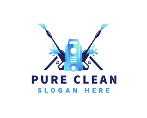 Pressure Washer Equipment Cleaning logo design