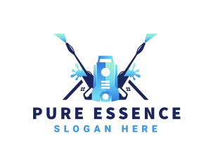 Pressure Washer Equipment Cleaning logo design