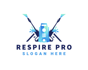 Pressure Washer Equipment Cleaning logo design