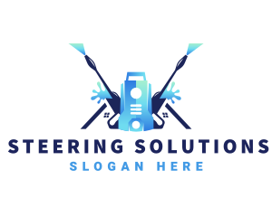 Pressure Washer Equipment Cleaning logo design