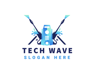 Pressure Washer Equipment Cleaning logo design