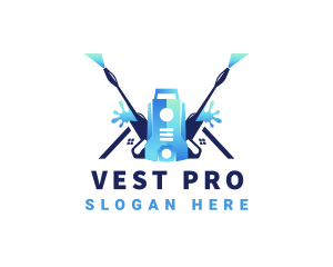 Pressure Washer Equipment Cleaning logo design