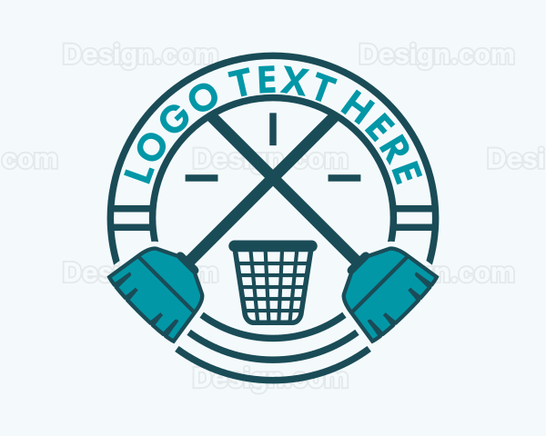 Housekeeping Cleaning Broom Logo