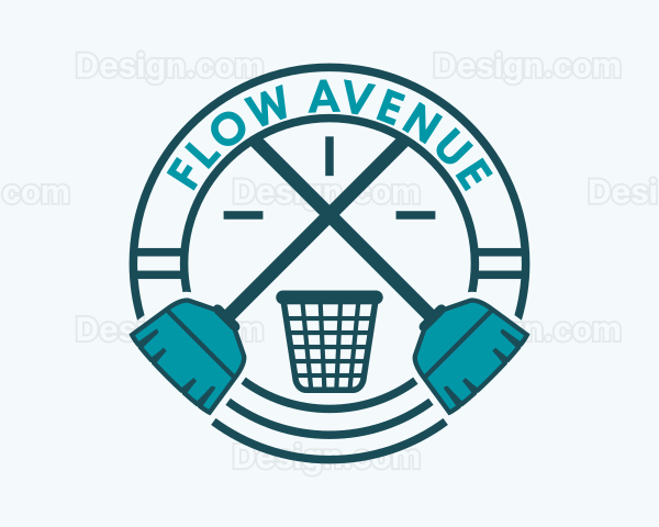Housekeeping Cleaning Broom Logo