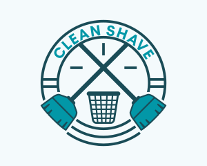 Housekeeping Cleaning Broom  logo design