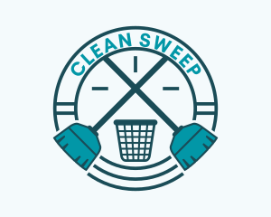 Housekeeping Cleaning Broom  logo design
