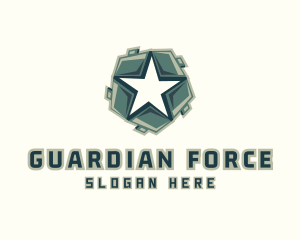 Star Military Shield logo design