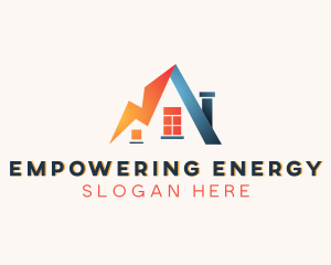 Home Electricity Lightning Bolt logo design