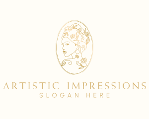 Turban Floral Woman logo design