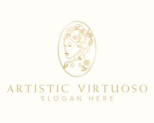 Turban Floral Woman logo design