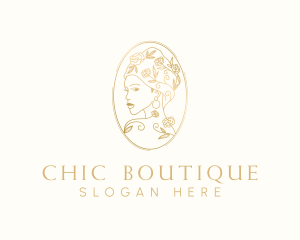 Turban Floral Woman logo design