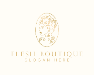 Turban Floral Woman logo design