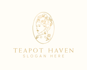 Turban Floral Woman logo design