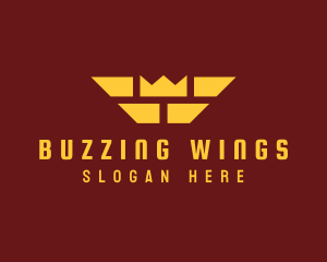 Royalty Crown Wings logo design