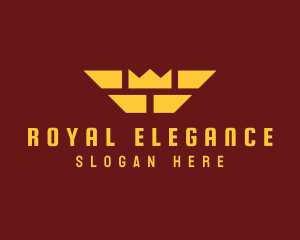 Royalty Crown Wings logo design