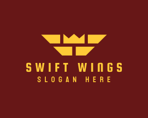 Royalty Crown Wings logo design