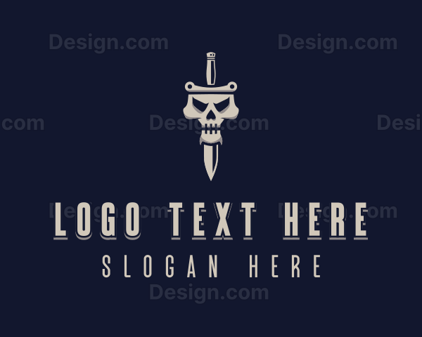 Knife Skull Weapon Logo