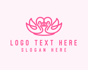 Pink Minimalist Romantic Swan  logo